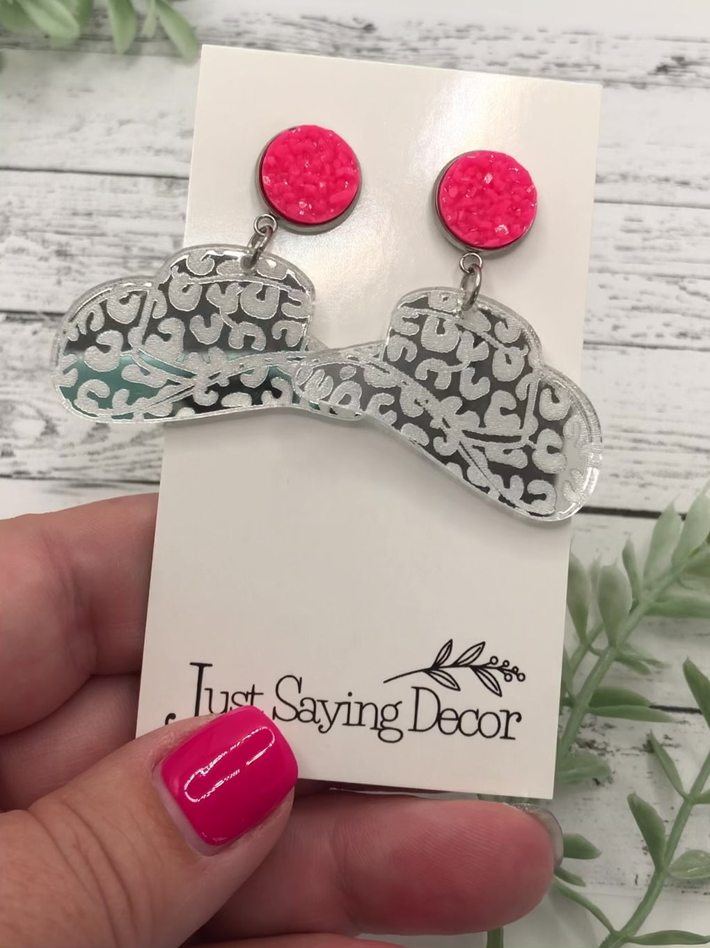 Cowgirl Bling Hat Earrings